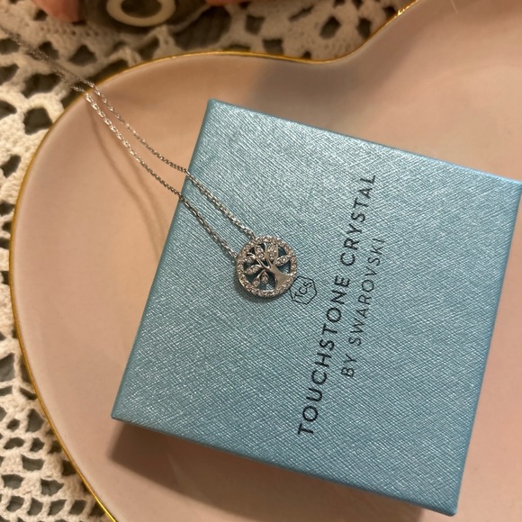 Touchstone Crystal Tree of life Necklace. NIB. Rhodium Plating. - Picture 4 of 4